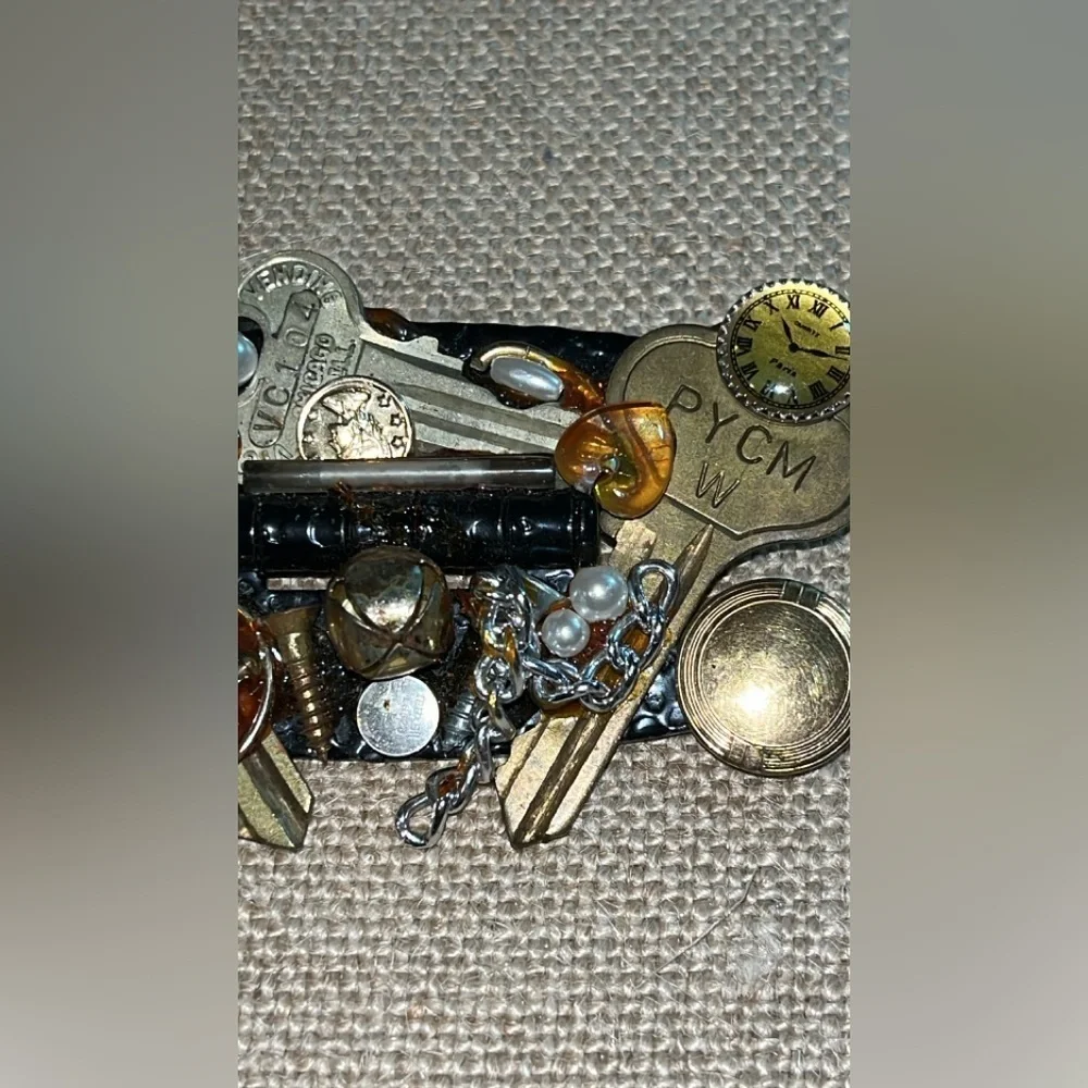 Steampunk Brooch Handmade OOAK Mixed 